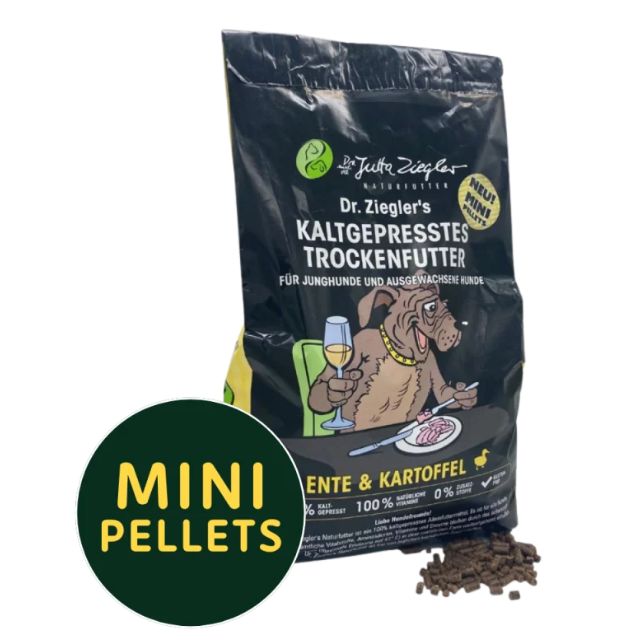 Dog & Co Hundefutterspezialist - hundefutterspezialist.at - Dr. Zieglers  "Mini Pellets" Ente & Kartoffel 5kg