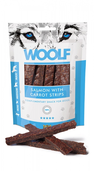 Woolf Snack - salmon with carrot strips