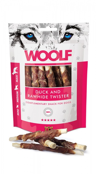 Woolf Snack - duck and rawhide twister